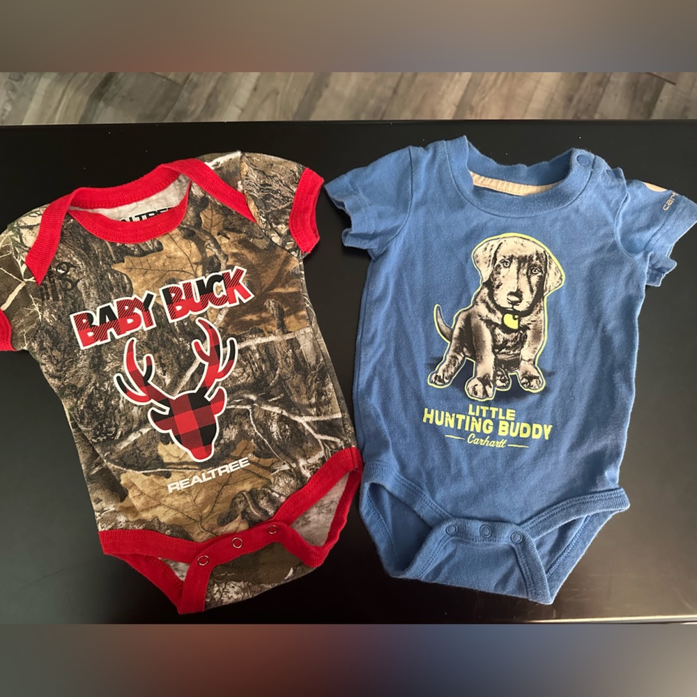 REALTREE and Carhartt onesie
